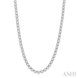 15 Ctw Round Cut Diamond Tennis Necklace in 14K White Gold