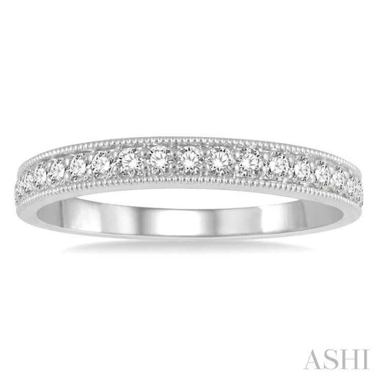 1/3 Ctw Round Cut Diamond Wedding Band in 14K White Gold