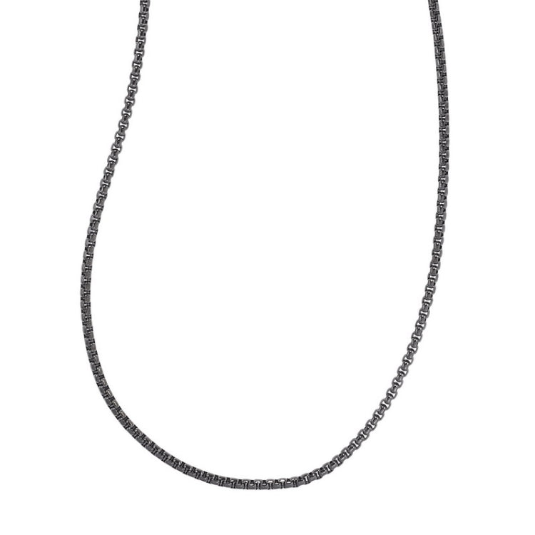 20 Stainless Steel Gun Metal IP Plated 2.5mm Rounded Box Chain
