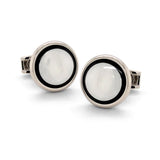Stainless Steel 15mm Onyx & MOP Cufflinks