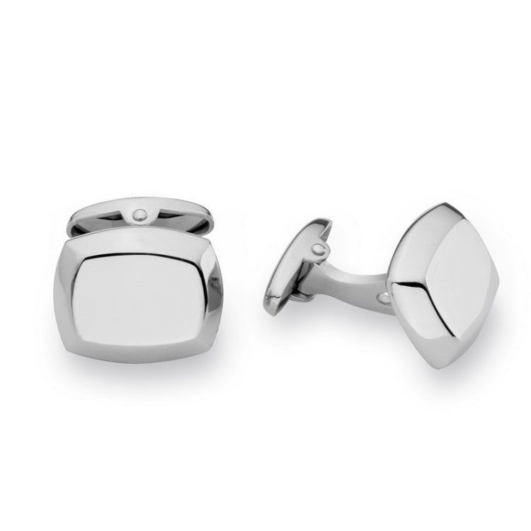 Stainless Steel Beveled Rectangle Cufflinks