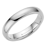 A CrownRing traditional wedding band in white gold.