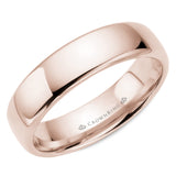 A CrownRing traditional wedding band in rose gold.