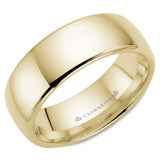 A CrownRing traditional wedding band in yellow gold.
