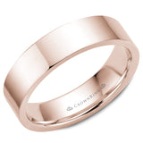 A CrownRing traditional wedding band in rose gold.