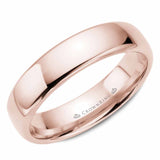 A CrownRing traditional wedding band in rose gold.
