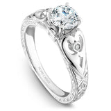 A Noam Carver white gold engagement ring with 4 diamonds on a band.