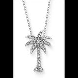 1/5ctw Pave Diamond Palmetto Pendant set in 14kt White Gold with 18