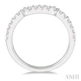 1/3 Ctw U-Shape Center Round Cut Diamond Wedding Band in 14K White Gold