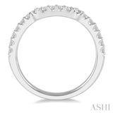 1/3 Ctw U-Shape Center Round Cut Diamond Wedding Band in 14K White Gold