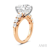 1 1/4 Ctw Round Shape Round Cut Diamond Semi-Mount Engagement Ring in 14K Rose and White Gold