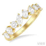 1 1/10 Ctw Mixed Shape Diamond Fashion Band in 14K Yellow Gold