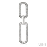 1/10 Ctw Bold Round Cut Diamond Paperclip Earrings in Sterling Silver