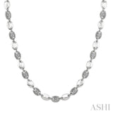 1/4 Ctw Mariner Link Single Cut Diamond Necklace in Sterling Silver