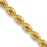 14K 22 inch 4mm Regular Rope with Lobster Clasp Chain