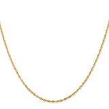 14K 20 inch 1.5mm Ultra Diamond-cut Rope with Lobster Clasp Chain