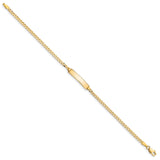 14k Polished Solid Chain/Solid Plate Curb Link 20x4.8mm Plate 5.5 inch Baby/Child ID Bracelet