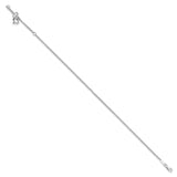 14k White Gold Cable Chain with Puffed Heart and Key Dangle 9 inch Plus 1 inch Extender - Total 10 inch Anklet