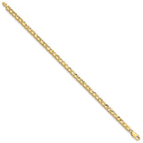 14K Polished 4mm Diamond-Cut Squares 7.25 inch Bracelet