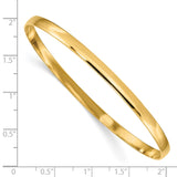 14k 4mm Solid Polished Half-Round Slip-On Round Bangle Bracelet