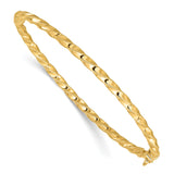 14K Polished Twisted 3.20mm Hinged Oval Bangle Bracelet