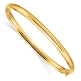 14k 3/16 Oversize High Polished 5.00mm Hinged Oval Bangle Bracelet