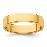 14k Yellow Gold 5mm Lightweight Flat Wedding Band Size 8.5