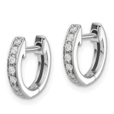 14k White Gold 1/6 carat Diamond Hinged Hoop Earrings