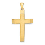 14k Satin/Polished Beveled Large Latin Cross Pendant