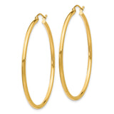 14k 2x45mm Polished Tube Hoop Earrings