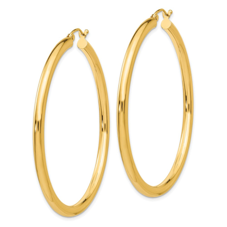 14K Polished 3mm Tube Hoop Earrings – Skatells Jewelers