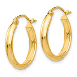 14k 2.75x18mm Polished Tube Hoop Earrings