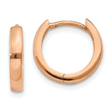 14k Rose Gold 1.8mm Round Hinged Hoop Earrings