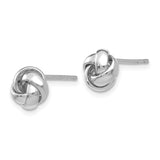 14k White Gold Polished Knot Post Earrings