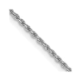 14K White Gold 16 inch 1.15mm Diamond-cut Machine Made Rope with Lobster Clasp Chain Chain