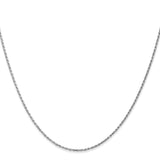 14K White Gold 16 inch 1.15mm Diamond-cut Machine Made Rope with Lobster Clasp Chain Chain