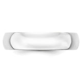 14k White Gold 5mm Lightweight Half Round Wedding Band Size 8.5