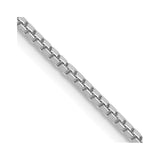14K White Gold 16 inch 1.4mm Box with Lobster Clasp Chain