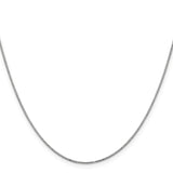 14K White Gold 20 inch .9mm Box with Spring Ring Clasp Chain