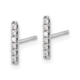 14k White Gold 1/10 carat Diamond Bar Earrings