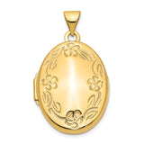 14k Floral Border 21mm Oval Locket