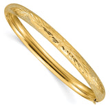 14k 4/16 Oversized Laser-Cut 6.00mm Hinged Oval Bangle Bracelet