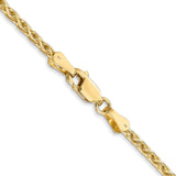 14k 22 inch 2.25mm Parisian Wheat with Lobster Clasp Chain