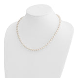 14k 5-6mm White Round Akoya Saltwater Cultured Pearl 18 inch Necklace