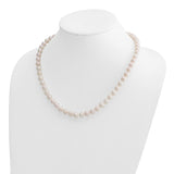 14k 7-8mm White Round Akoya Saltwater Cultured Pearl 20 inch Necklace