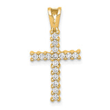14k Diamond Latin Cross Pendant