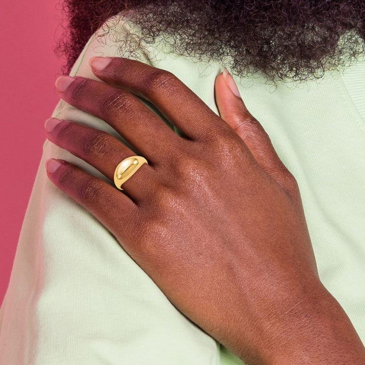 ゴールドドーム型リング 14k Yellow Gold Polished Dome Ring – Skatells Jewelers