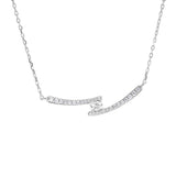 Crossing Parallel Bar Necklace