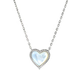 White Mother of Pearl Heart Necklace