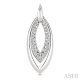 1/10 Ctw Marquise Shape Inner Link Round Cut Diamond Earrings in Sterling Silver